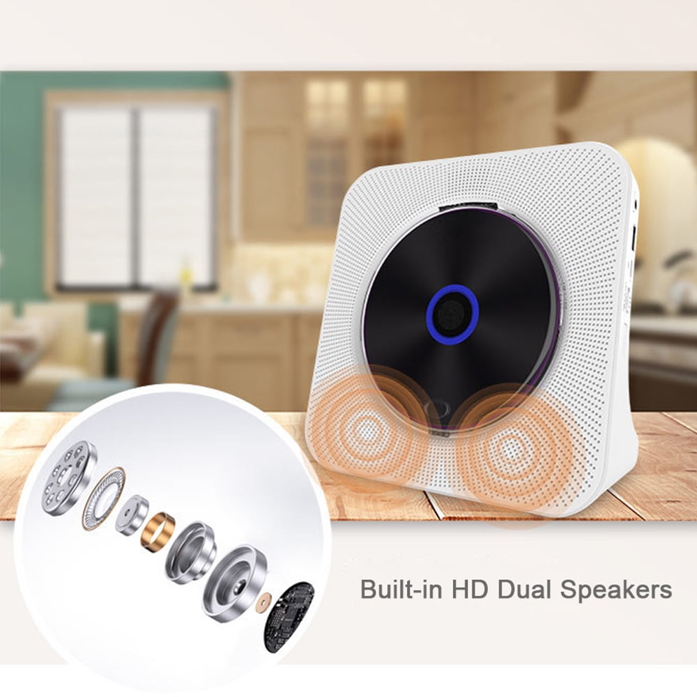 MEGICOT Portable CD Player Built-in Speakers with Bluetooth Receive and Transmit Function, Desktop Vertical Music Player with Remote Control FM Radio USB Flash AUX