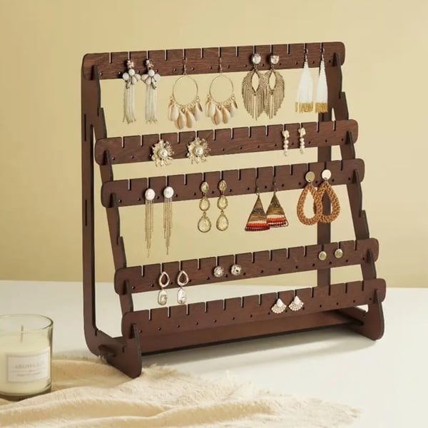Earring Stand Wood Earring Display Stands Retro Earring Holder Jewelry Organizer