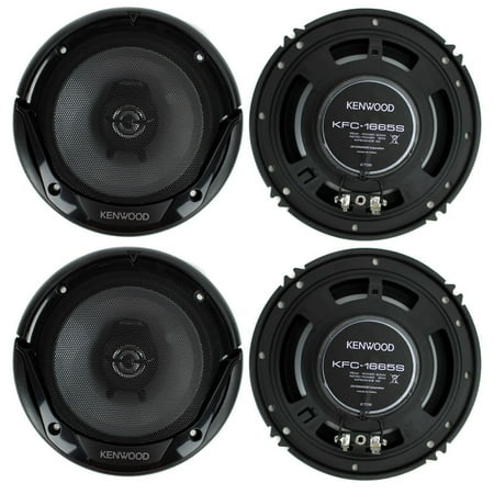 Kenwood KFC-1666S 6.5 Inch 300 Watt 2-Way Car Audio Door Coaxial Speakers - 4 (Best 6.5 Speakers Without Amp)