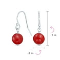 thumbnail image 4 of Bling Jewelry Womens Simple Gemstone 8MM Bead Drop Ball Earrings Sterling Silver Birthstones Colors, 4 of 5