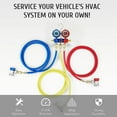 thumbnail image 3 of AC R1234YF Gauge Set, Automotive 4 Way R1234yf Refrigerant Recharge Kit, Auto R1234yf R134a Refrigerant Conditioner Recharge Kit, HVAC Gauges with Hoses, 3 of 8