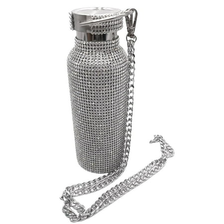 

JANGSLNG Insulated Rhinestone Vacuum Cup Stainless Steel Flask Bottle Drinking Kettle