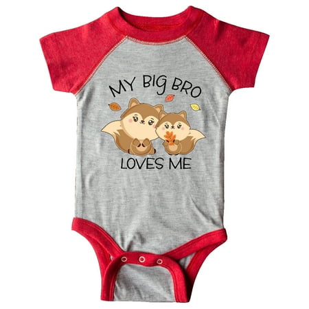 

Inktastic My Big Bro Loves Me with Cute Squirrels in Autumn Gift Baby Boy or Baby Girl Bodysuit