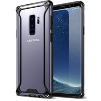 POETIC Affinity Series Premium Thin/No Bulk/ protection where its needed/Clear/Dual material Protective Bumper Case for Samsung Galaxy S9 Plus Black/Clear