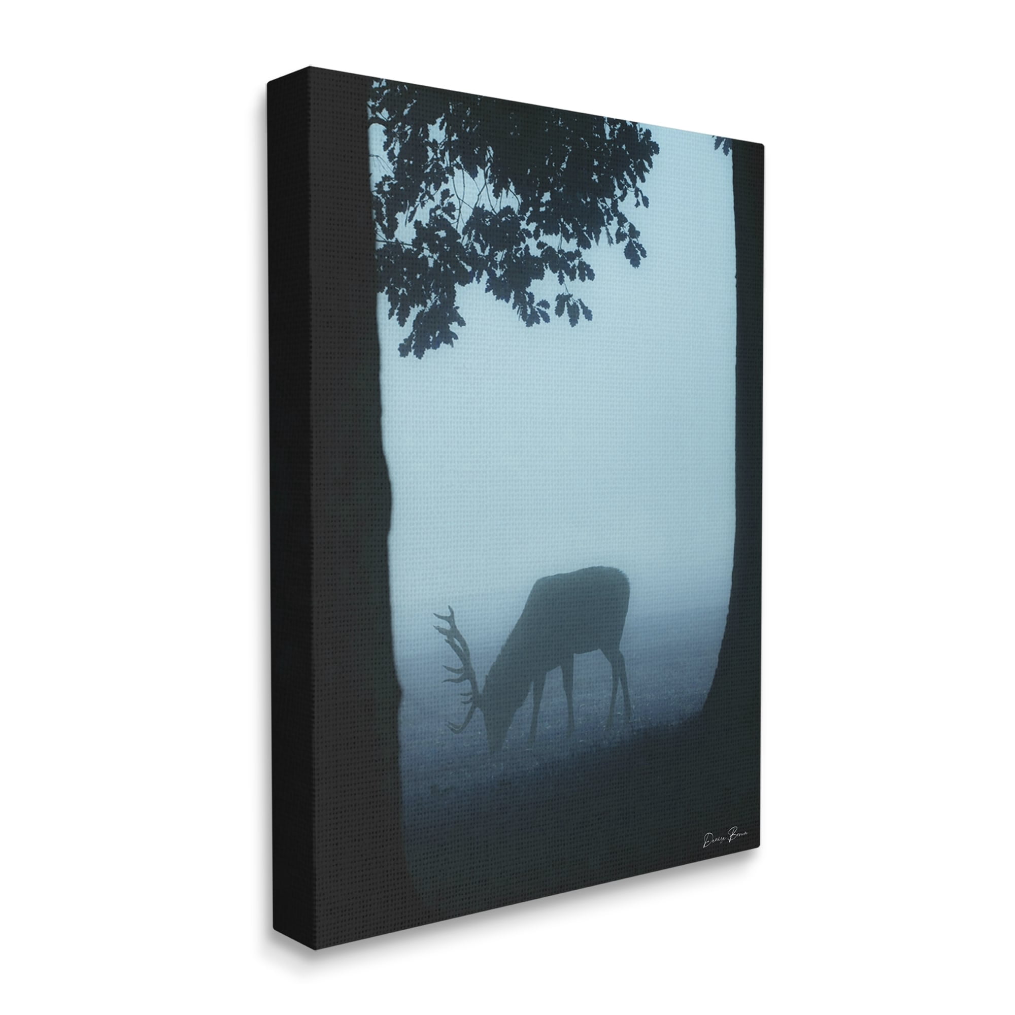 Stupell Industries Deer Silhouette Between Trees Foggy Forest Wildlife Canvas Wall Art, 30 x 40, Design by Denise Brown