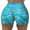 thumbnail image 2 of Fuzoiu Crystal Clear Ocean Waves Print Women's Workout Shorts,Workout Biker Shorts Women,Exercise Fitness Shorts,Scrunch Short, Athletic Shorts for Gym Yoga Running Sport Active-Large, 2 of 8