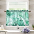 thumbnail image 6 of Ryvnso Green Marble Liquid Half Curtains Sets Tier 2 Panels Short Curtain Rod Pocket 27"W x 36"L, 6 of 7