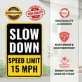 thumbnail image 3 of 15 Mph Speed Limit Sign, 18 x 12 Inches - Aluminum - 15Mph Slow Down Safety Signs For Neighborhoods Street, 3 of 3