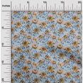 thumbnail image 2 of oneOone Rayon Grayish Blue Fabric Florals Dress Material Fabric Print Fabric By The Yard 56 Inch Wide, 2 of 4