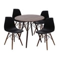 thumbnail image 1 of Set de Comedor Mundo In Madera Nogal 80cm y 4 Sillas Eames Negro, 1 of 8