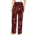 thumbnail image 2 of Bixox Women's Red Glitter Texture Patterned Pajama Pants Loungewear, 2 of 5
