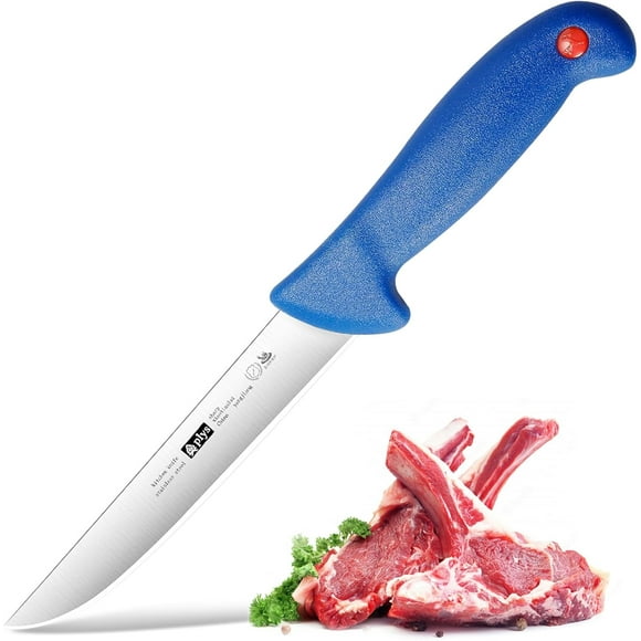 Butcher Boning Knife for Fish Fillet: Deboning Meat Cleaver Brisket Knives for Kitchen Blue Handle