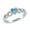 Simulated Aquamarine, variant on Personalized Heart Shape Simulated Alexandrite Infinity Heart Promise Ring In 14k White Gold Over Sterling Silver Ring Size-5