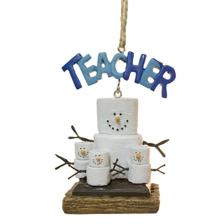 Childs Fifth Christmas Ornament - S'Mores Teacher with Kids Christmas/ Everyday Ornament