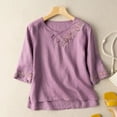 thumbnail image 2 of Active Tops Women Casual Tees Running Shirts Women Long Sleeves Apparel T Women T Shirt Summer Women Thin Long Sleeve Shirt Long Sleeve Compression Shirt Women Loose Fit Workout Purple XXL, 2 of 4
