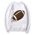 thumbnail image 6 of Football Game Day Sweatshirt for Women Trendy FootBall Heart Graphic Print Pullover Shirt Fall Casual Crew Neck Long Sleeve Mom Shirts Women Soft Loose Sweatshirt Daily Wear, White L, 6 of 6