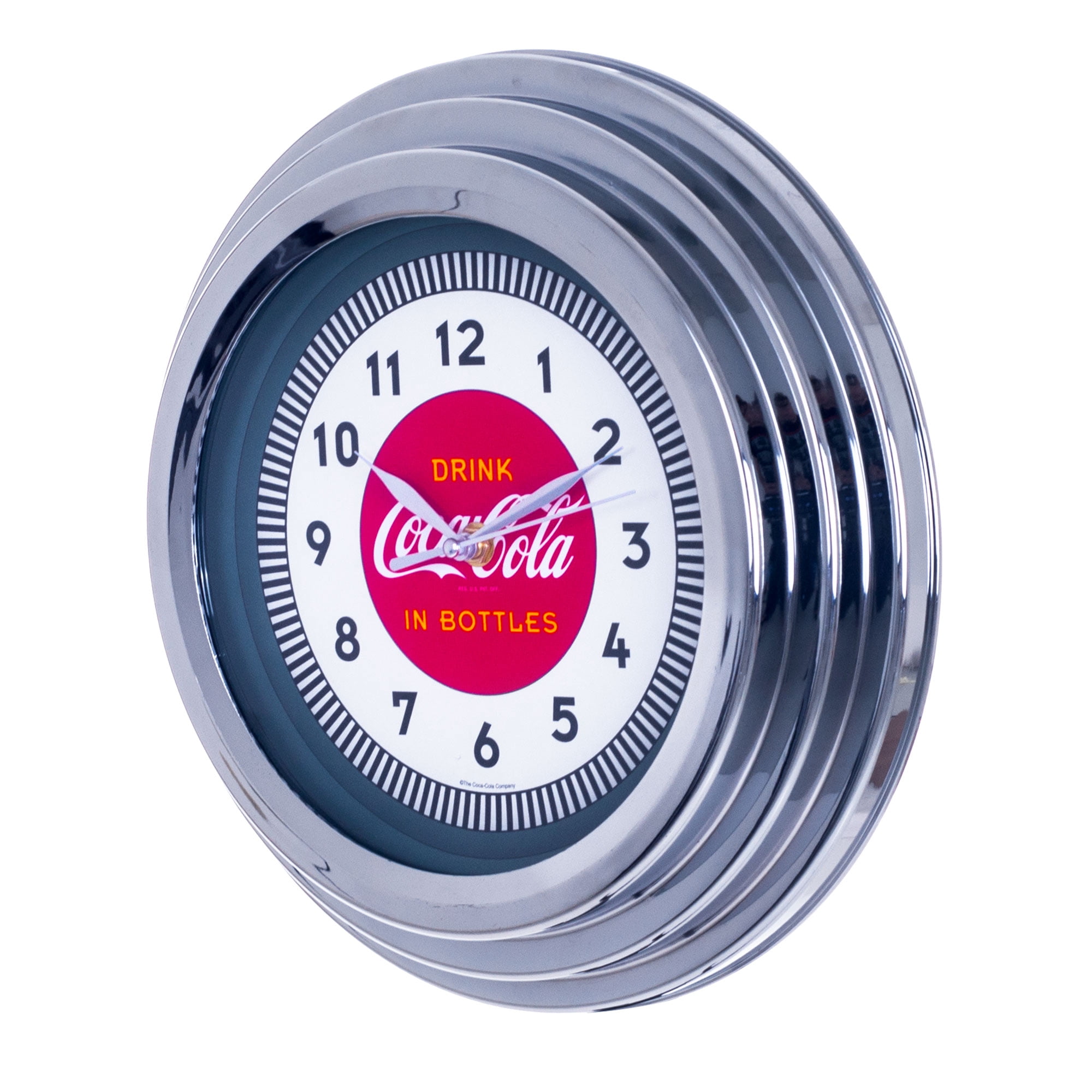 Coca-Cola Clock w/Chrome Finish - 1930s Style - 11.75 inches