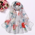 thumbnail image 3 of ManxiVoo Silk Scarf, Scarfs for Women Lightweight Print Floral Pattern Scarf Shawl Fashion Scarves Sunscreen Shawls and Wraps for Spring Silk Scarf for Women GY1, 3 of 4