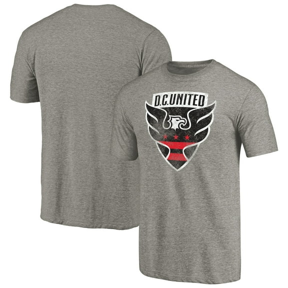 Men's Gray D.C. United Distressed Primary Logo Tri-Blend T-Shirt