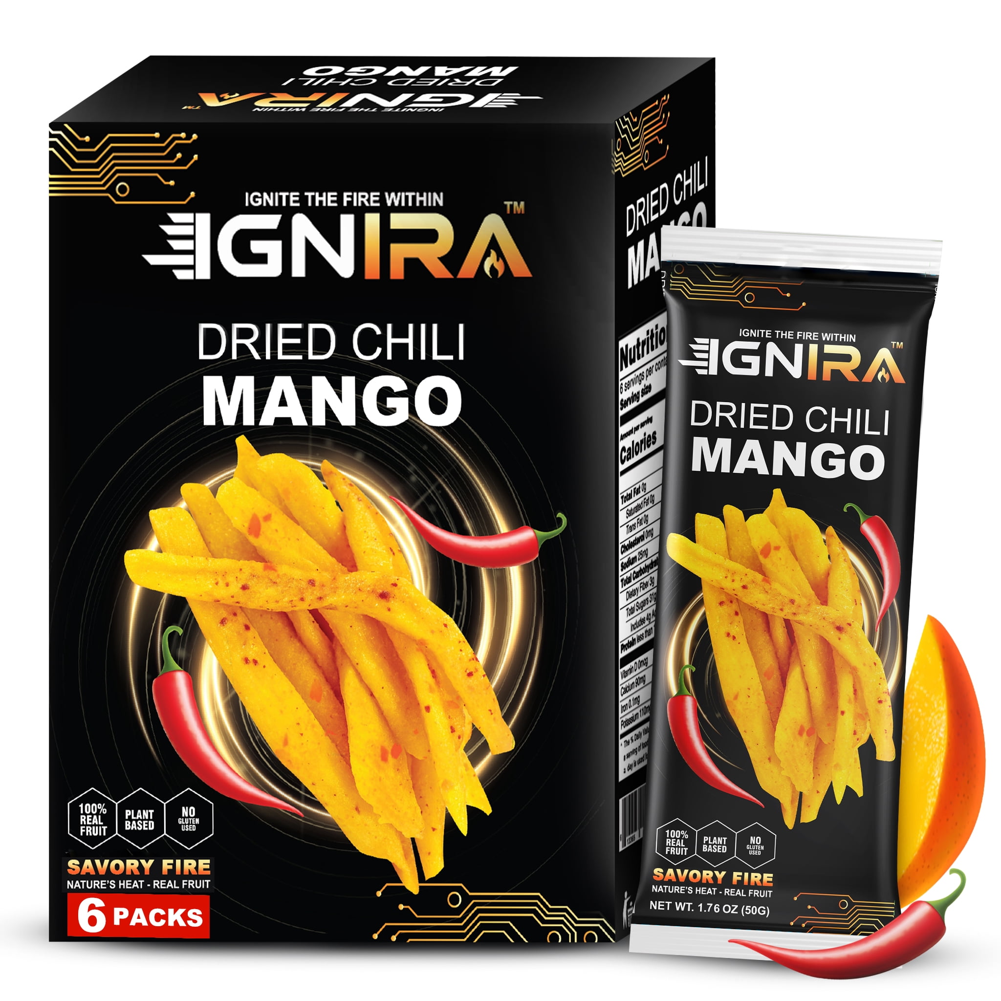 (3 pack) IGNIRA Spicy Dried Mango with Chili