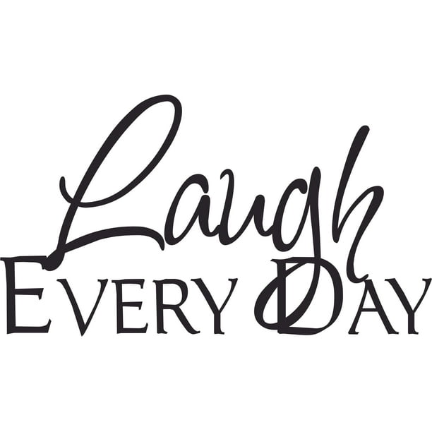 Laugh Everyday Quotes Happiness Lettering Wall Sticker Art Design Decal ...