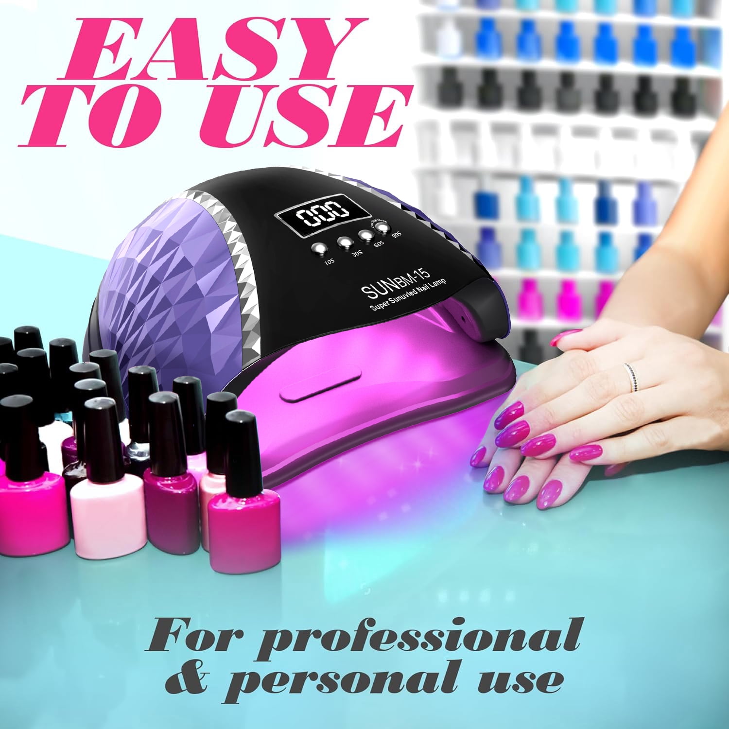 66 LED UV LED Nail Lamp with Auto Motion Sensor, Professional Nail Dryer Light Cabin for Gel Nail Polish, Manicure Lamp for Salon & Home Use