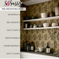 thumbnail image 6 of S4Sassy Peel & Stick Vinyl Wallpaper, Dahlia Print Wall Paper Contact Paper Waterproof- Gray, 25"x240", Removable Asian Style Covering for in Bedrooms & Living Areas, Renter Spaces, Cabinets, 6 of 7