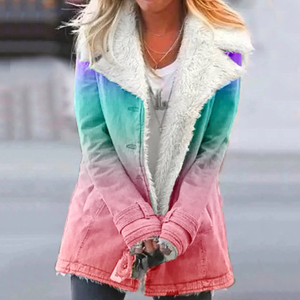 Chaquetas y abrigos casuales de manga larga sin capucha para mujer, abrigo de invierno cálido con solapas y botones, talla grande