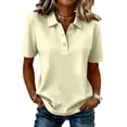 thumbnail image 2 of Womens Polo Shirts Short Sleeve Collared Button Cute Summer Tops Dressy Casual Quick Dry Office Work Blouse, XL, 2 of 6