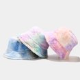 thumbnail image 5 of Lovely Rainbow Color Plush Basin Hat Warm Wild Outdoor Soft Thicken Fall Winter, 5 of 21