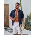 thumbnail image 2 of COOFANDY Mens Summer Shirts Short Sleeve Button Up Shirt Regular Fit Tropical Holiday Shirts, 2 of 6