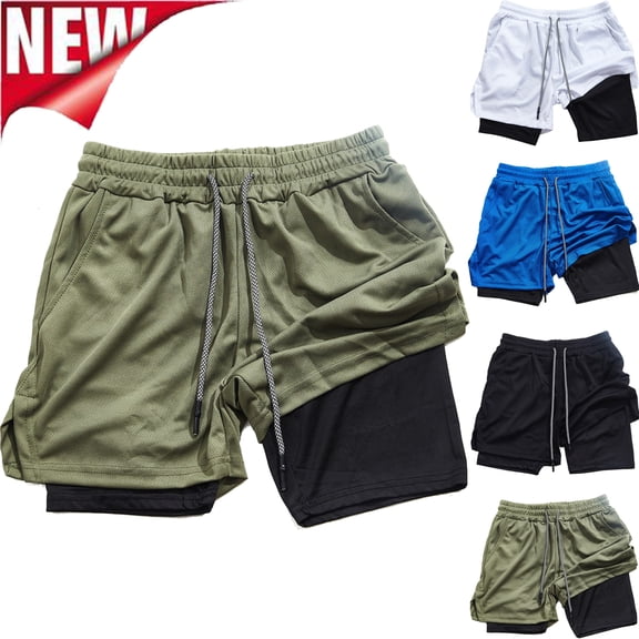 Tqyyweavej Men's Mesh Swim Trunks Pull-On Solid Color Board Shorts with Pockets Drawstring Breathable Swim Shorts with Compression Liner S-2XL