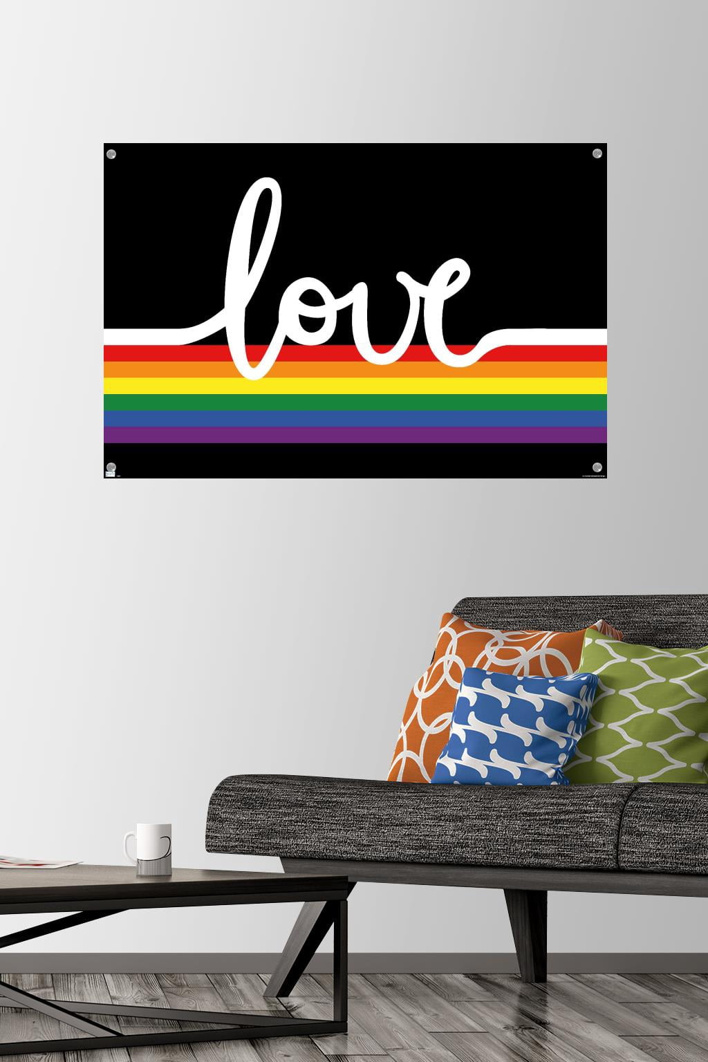 Love Wall Poster with Pushpins, 22.375" x 34"