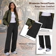 thumbnail image 4 of SWQZVT Womens Sweatpants Straight Leg Sweat Pants Elastic Waisted Trousers with Pockets Drawstring Workout Pants, 4 of 7