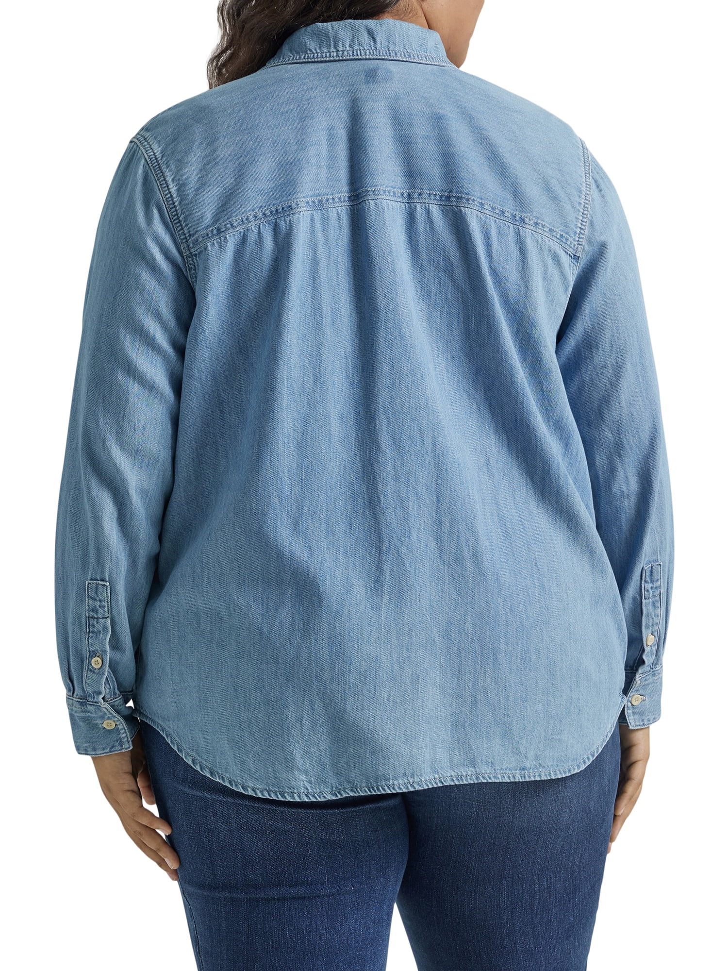Lee Women’s Plus Heritage All Purpose Button Down Denim Shirt