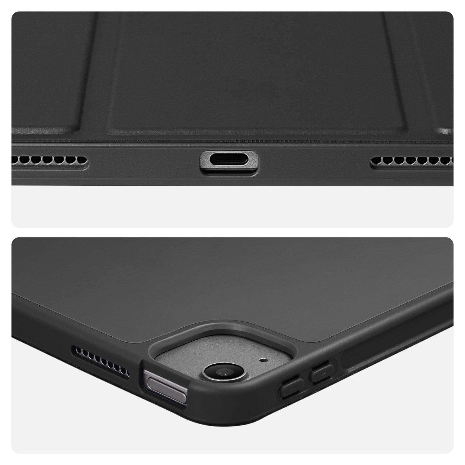 Vena For Apple iPad Air 13 Inch Case with Pencil Holder, iPad Air M4 M3 13 Inch Case, Trifold Stand, iPad Pro 12.9" Case (2022/2021/2020/2018), Black