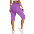 thumbnail image 3 of BLVB Pantalons Capri de Golf pour Femmes Décontractés Légers Extensibles Cargo Randonnée Pantalons Courts de Voyage Extérieur Été Capris avec Poches, 3 of 5