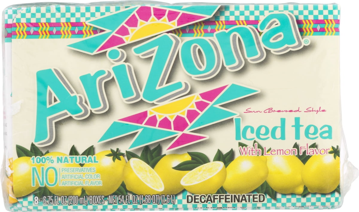AriZona Iced Tea Lemon Flavor, Decaffeinated, 8ct 6.75oz