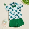 thumbnail image 4 of Okbabeha Toddler Boy Irish Shorts Set Clover Button-up Bow Tie Shirt Shorts, 4 of 7