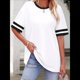 thumbnail image 5 of Camisetas de Mujer, Corte Holgado, Corta, Cuello Redondo, Bloques de Color, Moda de Verano 2025 XXL, 5 of 8
