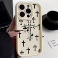 thumbnail image 3 of Funda de teléfono con estampado de Cruz Negra de lujo para iPhone 16, 15, 14, 13, 12, 11 Pro Max, Mini, XR, XS, 7, 8 Plus, SE2, Funda suave a prueba de golpes, 3 of 5
