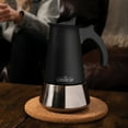 Escali London Sip Matte Black Stainless Steel Stovetop Espresso Maker