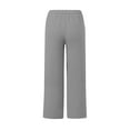 thumbnail image 6 of Horkkom Cotton Pants for Women Elastic Waist Straight Leg Pants Solid Color Drawstrings Pants Outdoor Casual Beach Pants with Pockets, 6 of 7