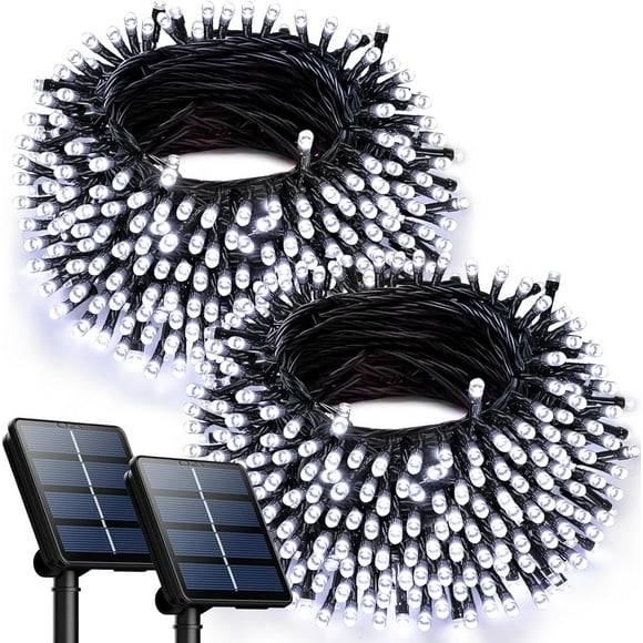 Cadena de luces solares OZS, 2 unidades, 240 LED, 29 m, impermeables para exteriores