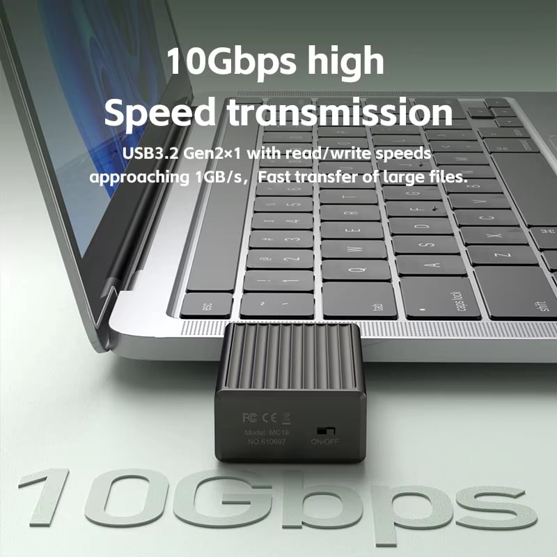 Hagibis 2230 M.2 NVMe SSD Enclosure with Cooling Fan for iPhone 17 16 15 Pro/Pro Max ProRes, USB 3.2 Gen 2 10Gbps to NVMe PCI-E External M.2 SSD Case for MacBook Laptop iPad Android