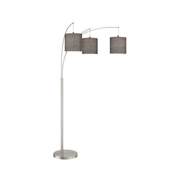 Homeglam Broadway 3 Light 4 Way Switch Arch Floor Lamp Brushed Nickel White Shades Com Arch Floor Lamp Brushed Nickel, Broadway 3 Light 4 Way Switch Arch Floor Lamp