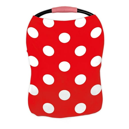 ABPHQTO Red Polka Dot Nursing Cover Baby Breastfeeding Infant Feeding Cover Baby Car Seat Cover Infant Stroller Cover Carseat Canopy Breathable