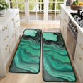 thumbnail image 4 of Kitchen Rugs Sets Of 2,Green Marble Color Flow Pattern Anti Fatigue Kitchen Mat Rugs Non Slip Washable,Decorative Kitchen Floor Mats for Kitchen,Sink,Laundry,17"x47"+17"x47", 4 of 5