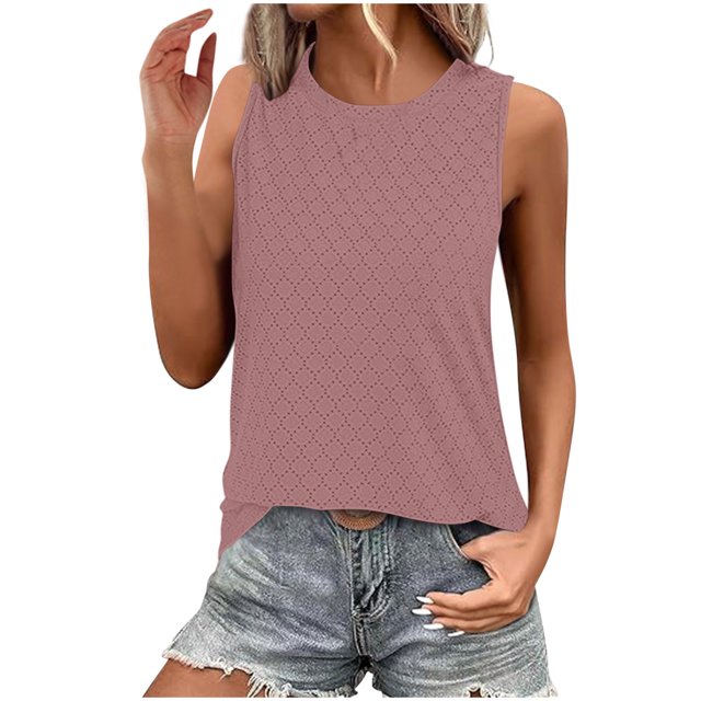 Hauts pour Femmes Décontractés Élégants Ndbuld Mode Féminine Col Rond Manches Courtes T-Shirt Décontracté Liquidation Moins de 10, Rose, S