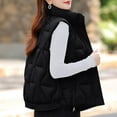 thumbnail image 6 of Feancey Winter Down Vest for Women Sleeveless Lightweight Puffer Jackets Zip Up Stand Collar Quilted Waistcoat Fashion Vest with Pockets Black XXL, 6 of 10
